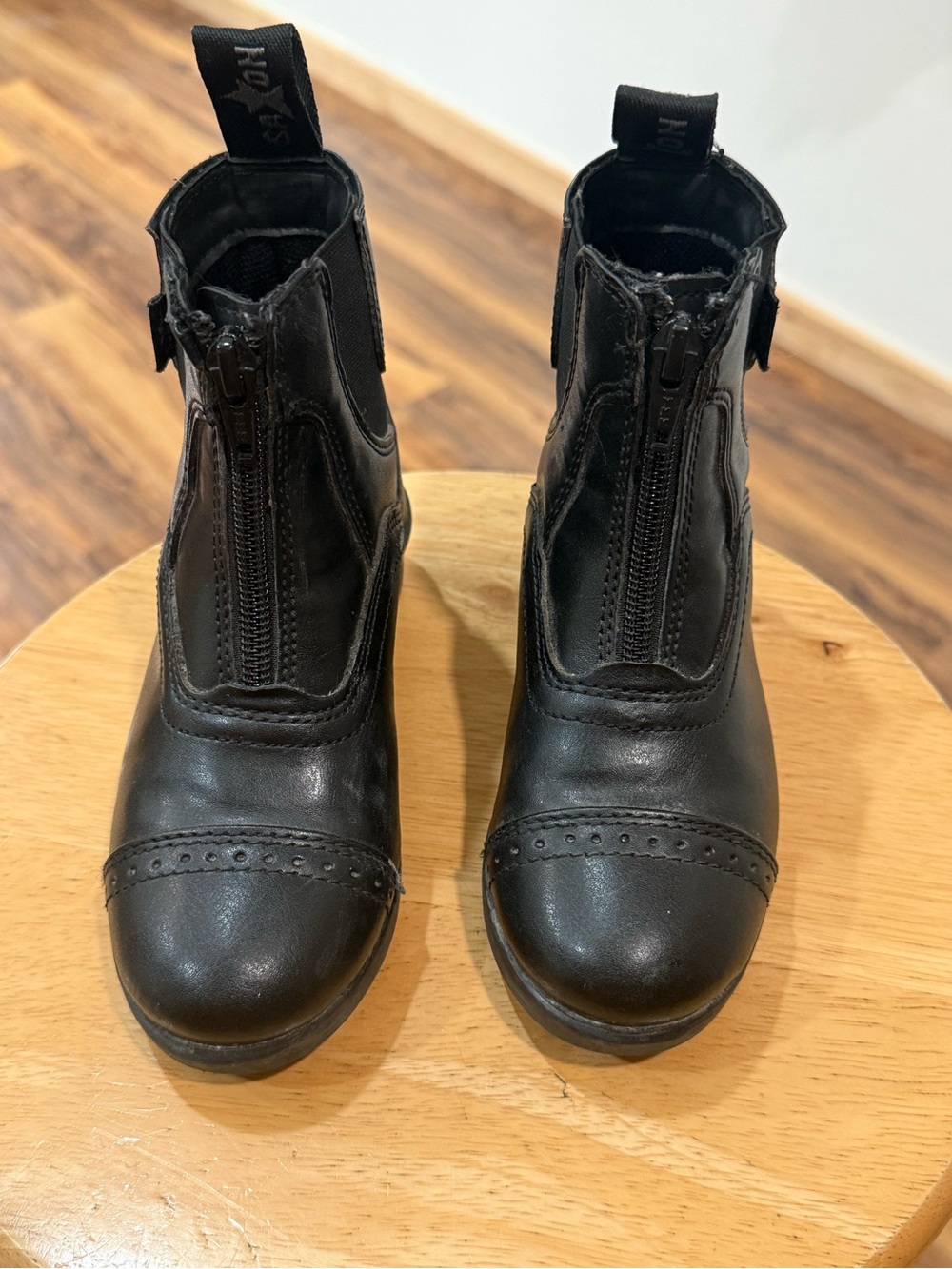 Kids Riding boots Black Front-Zip